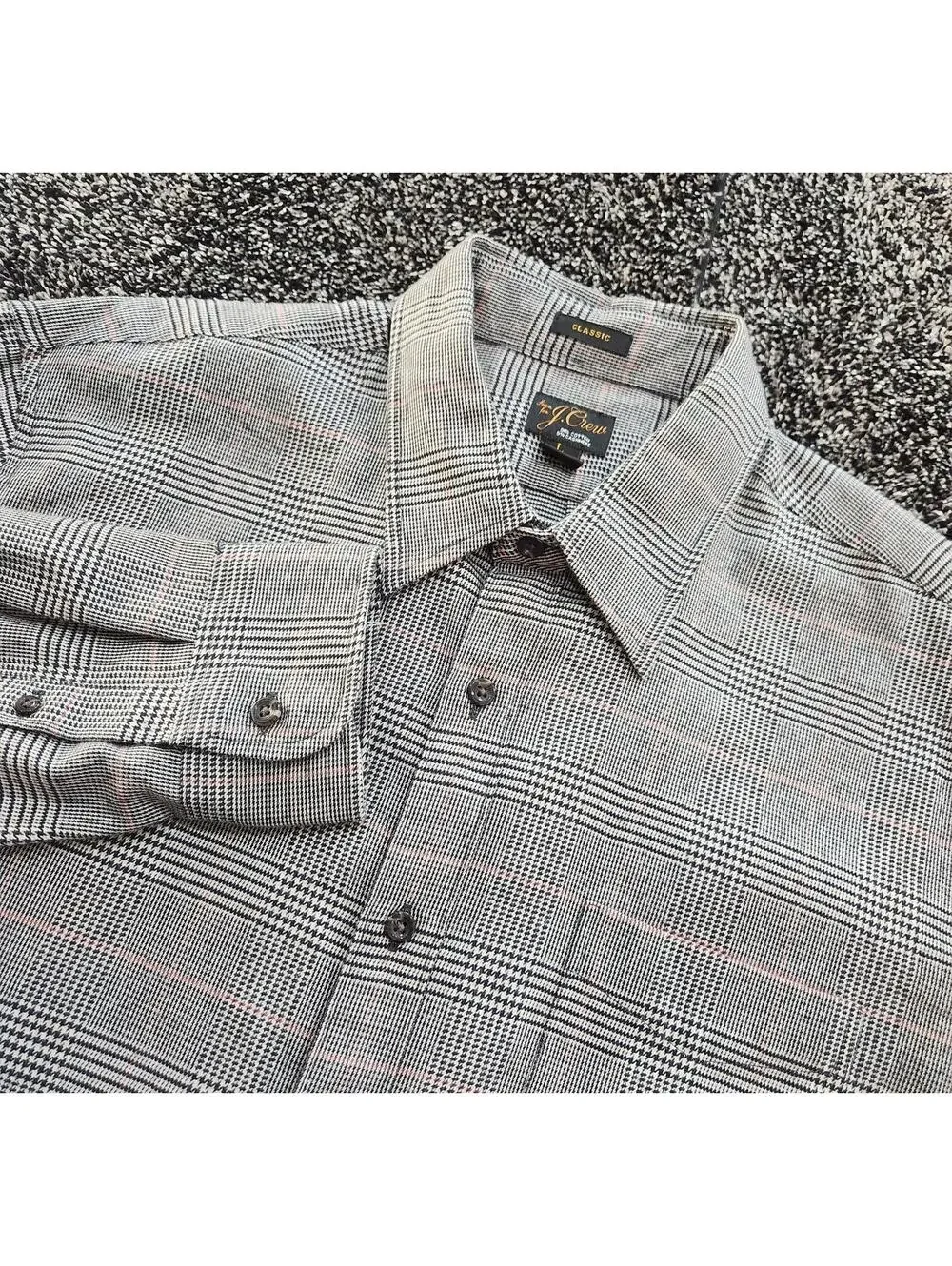 J.Crew Sevn for J.Crew Men's Plaid Button Front Shirt Size L Cotton Cashmere